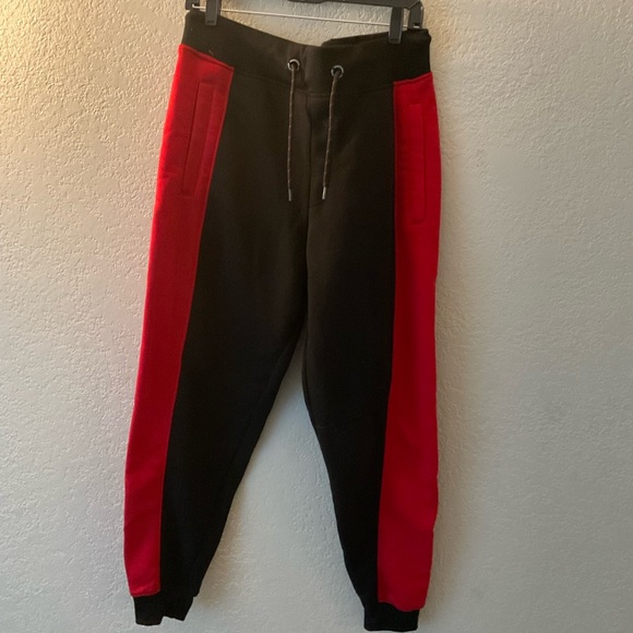 Akademiks Mens Jogger Pants Size 2XL Black & Red tapered leg - Picture 3 of 8